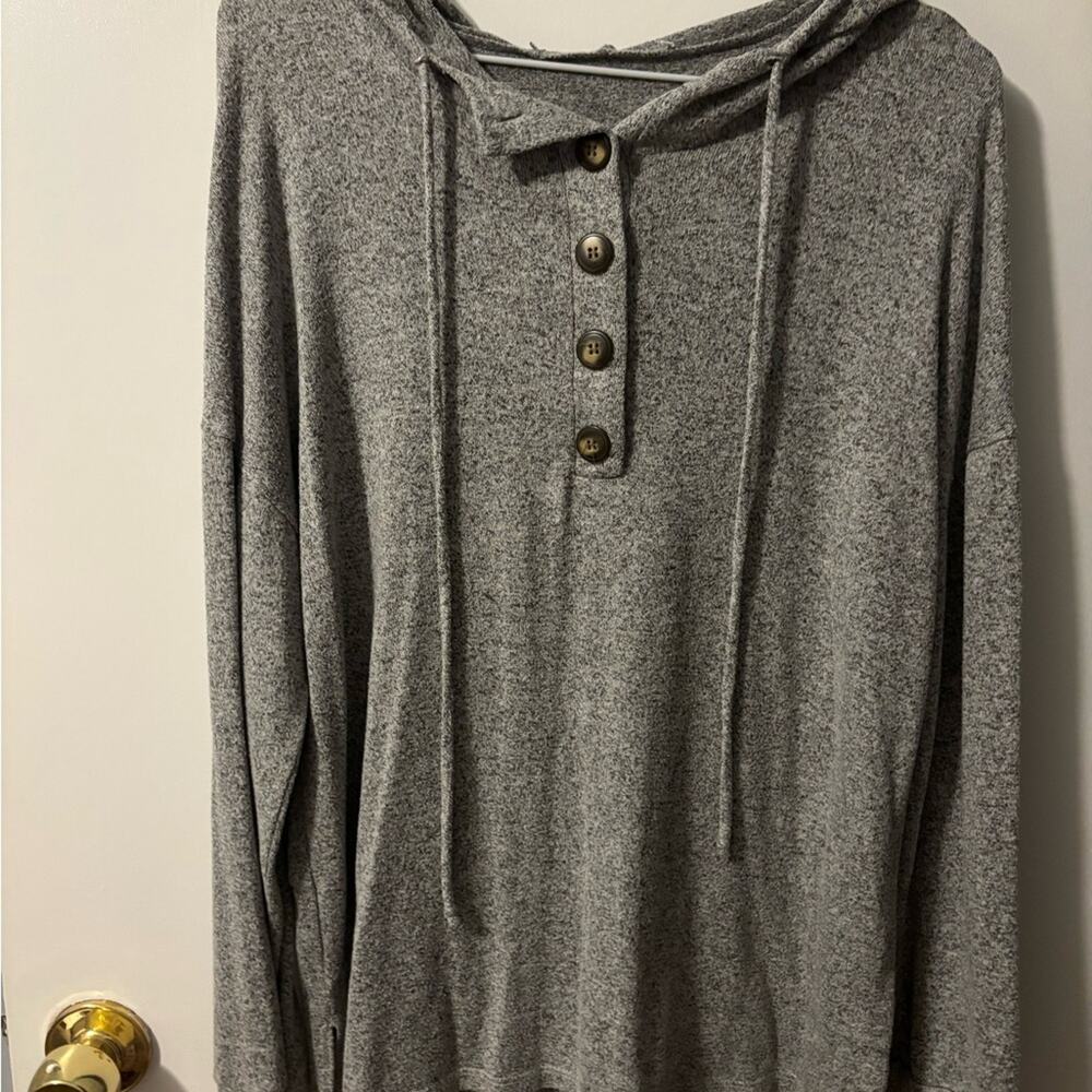 Sweater Weather Dark Academia Transition Autumnal Hooded Button Sweater Large